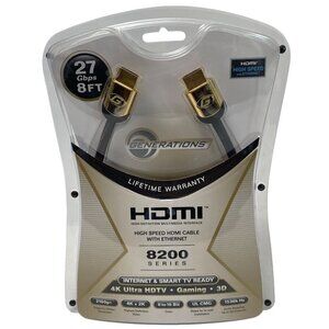 HDMI High Speed Cable with Ethernet 27 Gbps 8 FT 8200 Series NEW